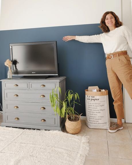 Proyecto azul: renovar un cuarto con color - halfpainted wall