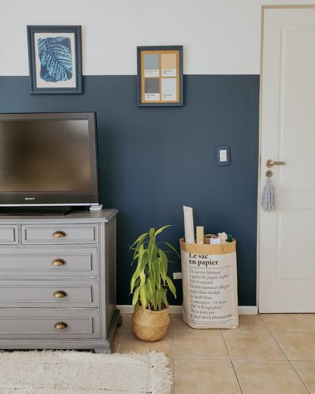 Proyecto azul: renovar un cuarto con color - halfpainted wall