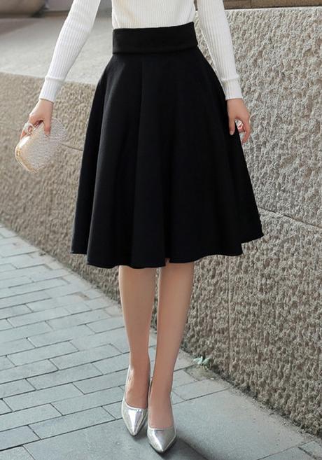 Falda Negra Cintura Alta