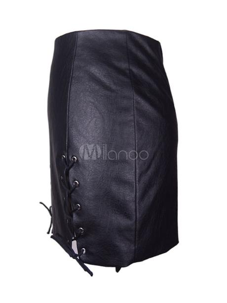 Falda Negra Cintura Alta