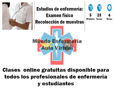 Clases online gratuita estudios de enfermería Evaluación Física y recolección de muestras