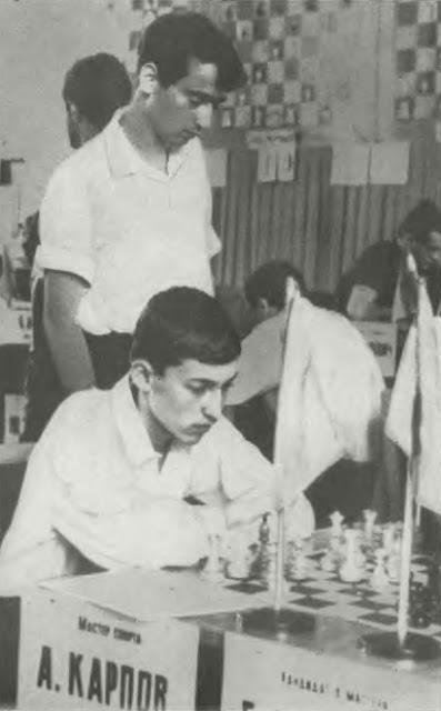 Segunda ronda del C.S.K.A. (equipo de Kárpov) con respecto al líder Burevestnik en el Campeonato de la U.R.S.S., Riga - 1968