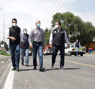 ENTREGA ALFREDO DEL MAZO RECONSTRUCCIÓN DE CAMINO EN ALMOLOYA DE JUÁREZ