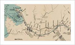 Mapa histórico ruta construcción del Canal por franceses