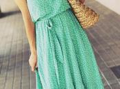 Vestido verde topos