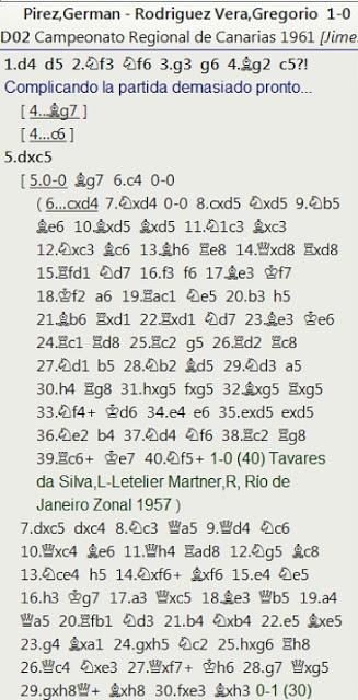 Una partida del Campeonato Regional Individual Canario de 1961