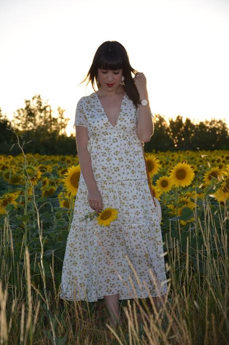 Maxi vestido flores amarillas