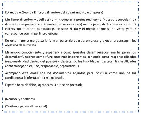 Como redactar un correo para solicitar un empleo