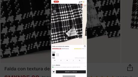 Falda Con Textura De Cuadros Shein