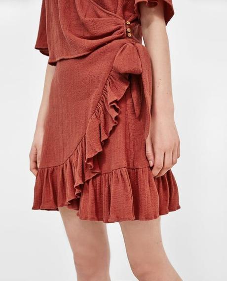 Falda Con Textura De Cuadros Shein