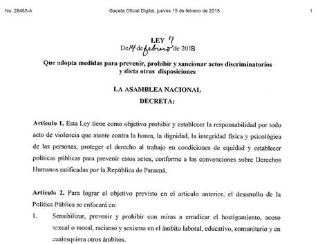Ley contra el acoso laboral en Panamá