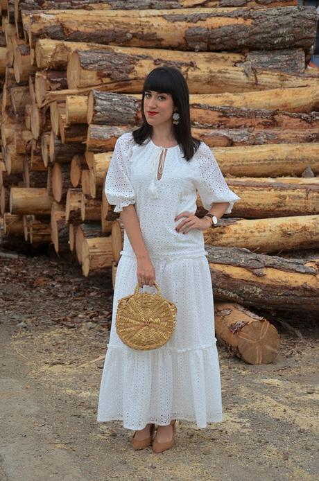 Maxi vestido blanco boho