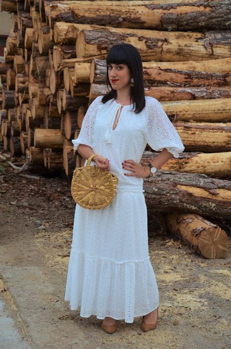 Maxi vestido blanco boho