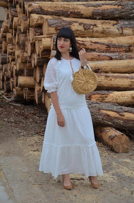Maxi vestido blanco boho