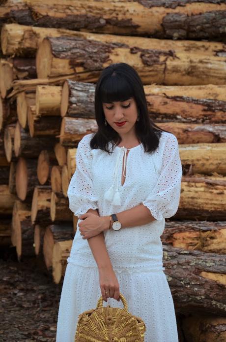 Maxi vestido blanco boho