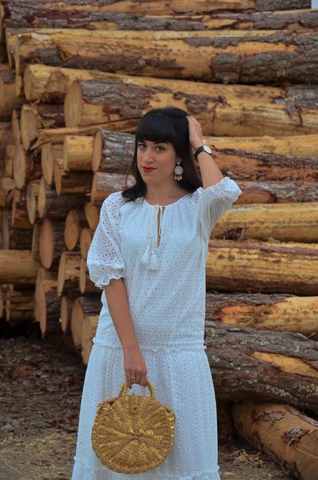 Maxi vestido blanco boho