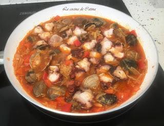 Fideuá de pulpo a la gallega