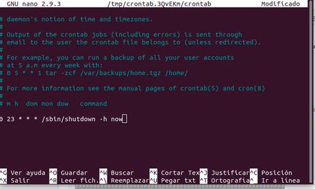 Cómo programar apagar el PC en Ubuntu con cron