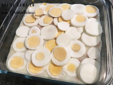 Bechamel de jamón cocido y huevos