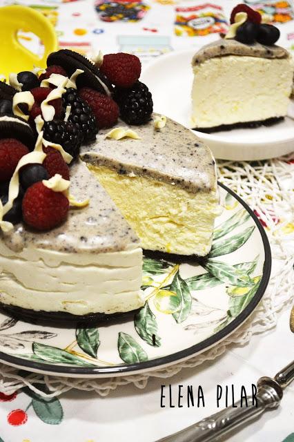 Cheesecake de limón y leche condensada con ganache de galletas Oreo Cheesecake de limón y leche condensada con ganache de galletas Oreo