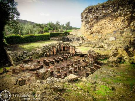 Conímbriga, ruinas romanas en Portugal termas de la muralla conimbriga