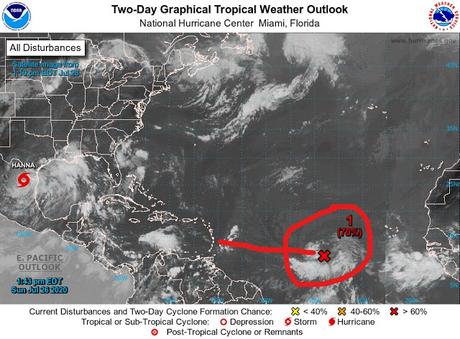 Podría formarse tormenta tropical Isaías en siguientes 48 horas.