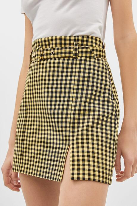 Falda Amarilla De Cuadros Bershka - Paperblog