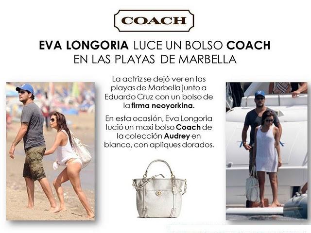 Eva Longoria con Eduardo Cruz en Marbella, luciendo un glamuroso bolso COACH. Divinos ¡¡ (Eva, Edu y el bolso)