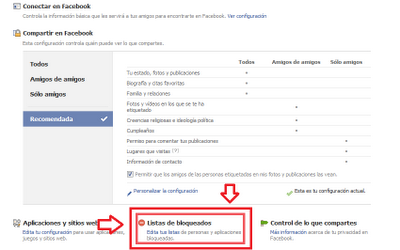 Bloquear a un contado de Facebook