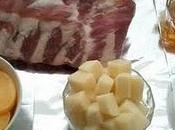 Costillas asadas melocotón