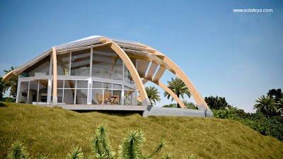 Arquitectura en casa solar pasiva domo
