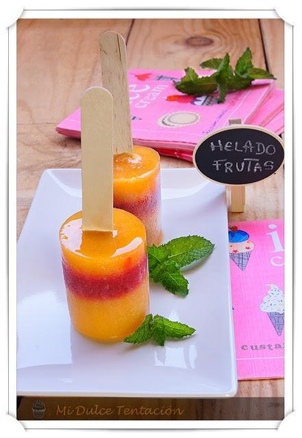 Helado de Nectarina y Fresas - Picadora 1,2,3 Moulinex