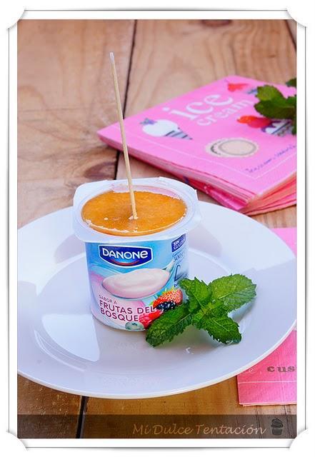 Helado de Nectarina y Fresas - Picadora 1,2,3 Moulinex