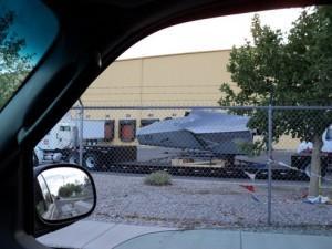 Imagen de una nave de S.H.I.E.L.D. en el set de rodaje de Los Vengadores