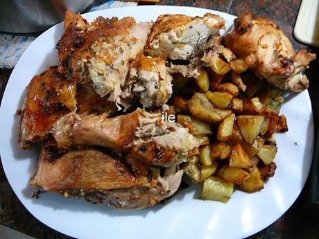 Pollo trozado al horno