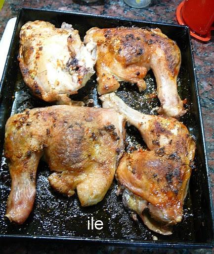 Pollo trozado al horno