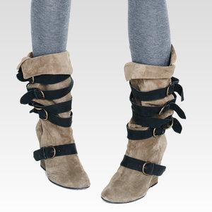 Sandro Suede Boots With Leather Straps Profile Photo