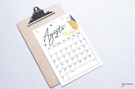 Freebie: Calendario Agosto 2020 Freebie: Calendario Agosto 2020