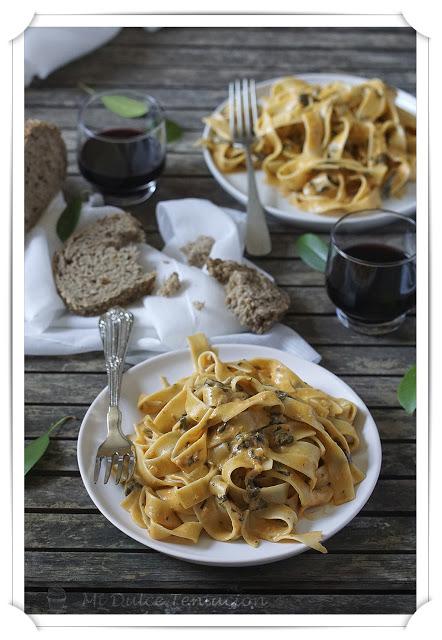 Tagliatelle  con Sobrasada y Espinacas