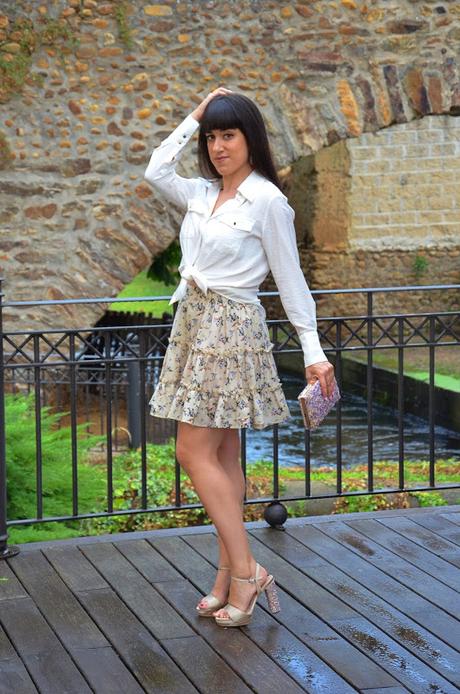 Falda de flores con capas Falda de flores con capas