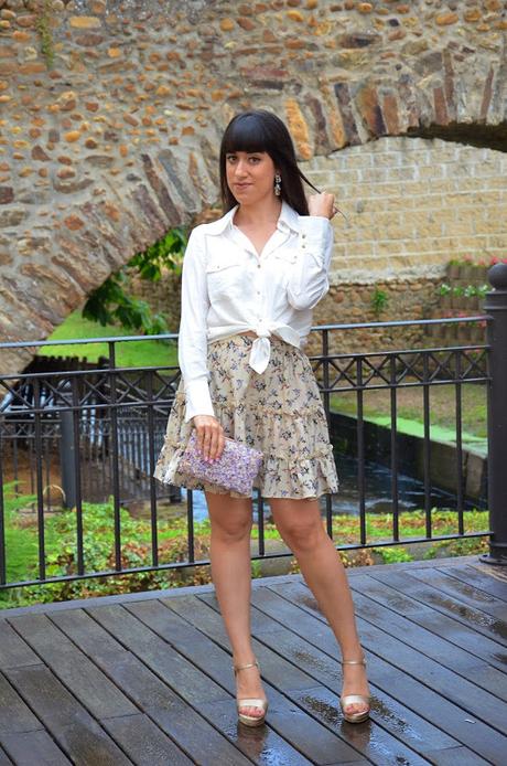 Falda de flores con capas Falda de flores con capas