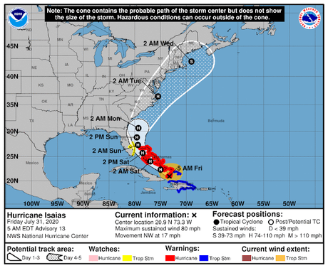 Isaías es huracán; condiciones de tormenta tropical siguen en República Dominicana.