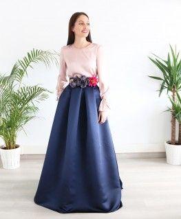 Falda Larga Raso Boda