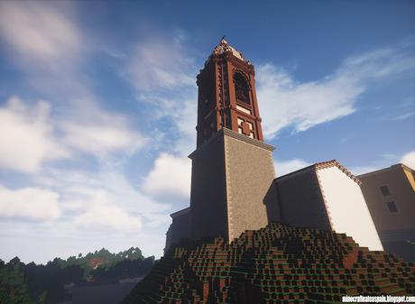 Réplica Minecraft de la Iglesia de San Juan Bautista, Villarroya, La Rioja, España.