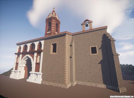 Réplica Minecraft de la Iglesia de San Juan Bautista, Villarroya, La Rioja, España.