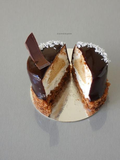 Semifrío de Coco con Mousse de jugo de Caña