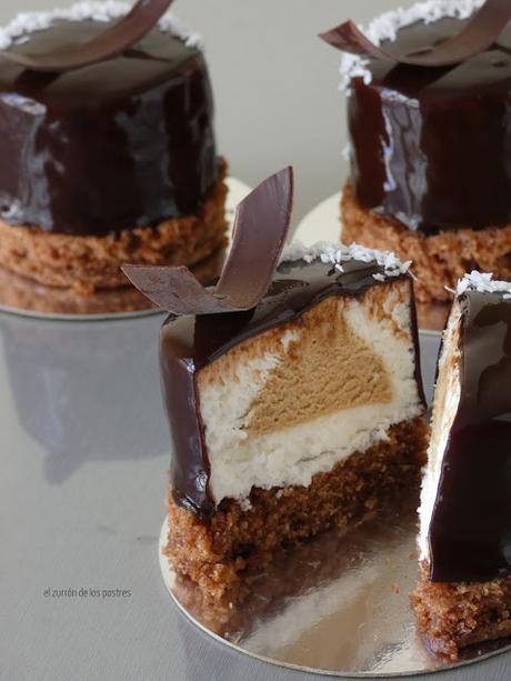 Semifrío de Coco con Mousse de jugo de Caña