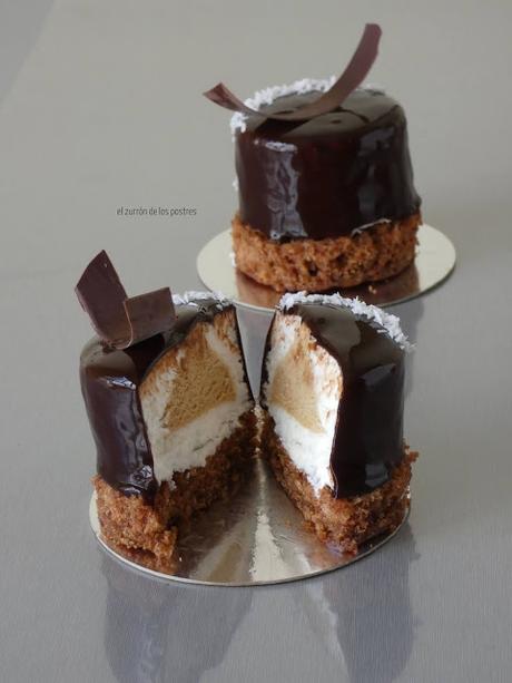 Semifrío de Coco con Mousse de jugo de Caña