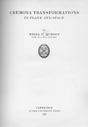 Hilda Hudson, la primera conferenciante en un Congreso Internacional de Matemáticos