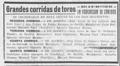 Santander:la programación taurina de hace 100 años